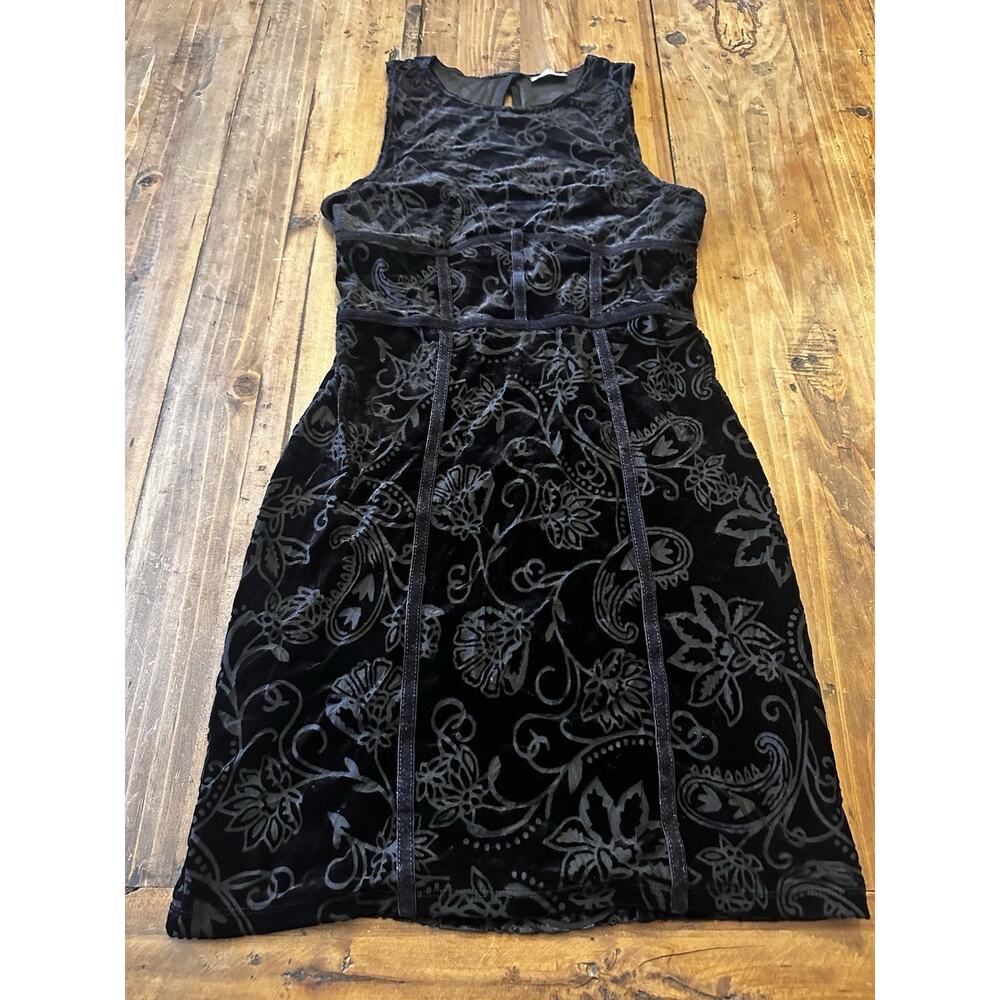 Intimately Free People Burnout Babe Dress Small Black Velvet Floral Boho Fair